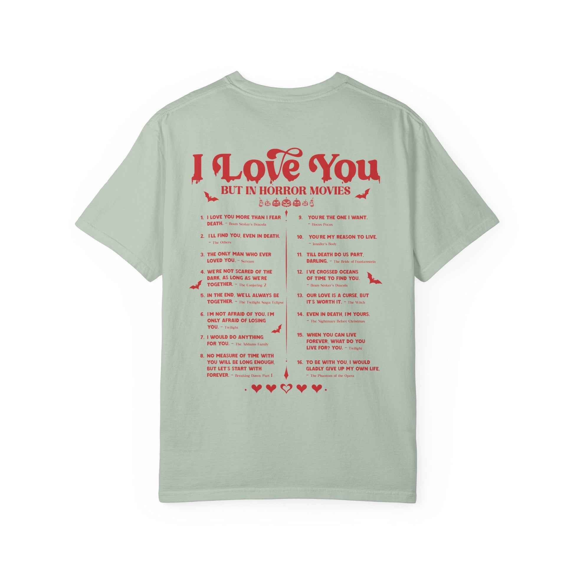 Horror Movie Lines Unisex T-shirt - I Love You Design - Awfullynerdy.co