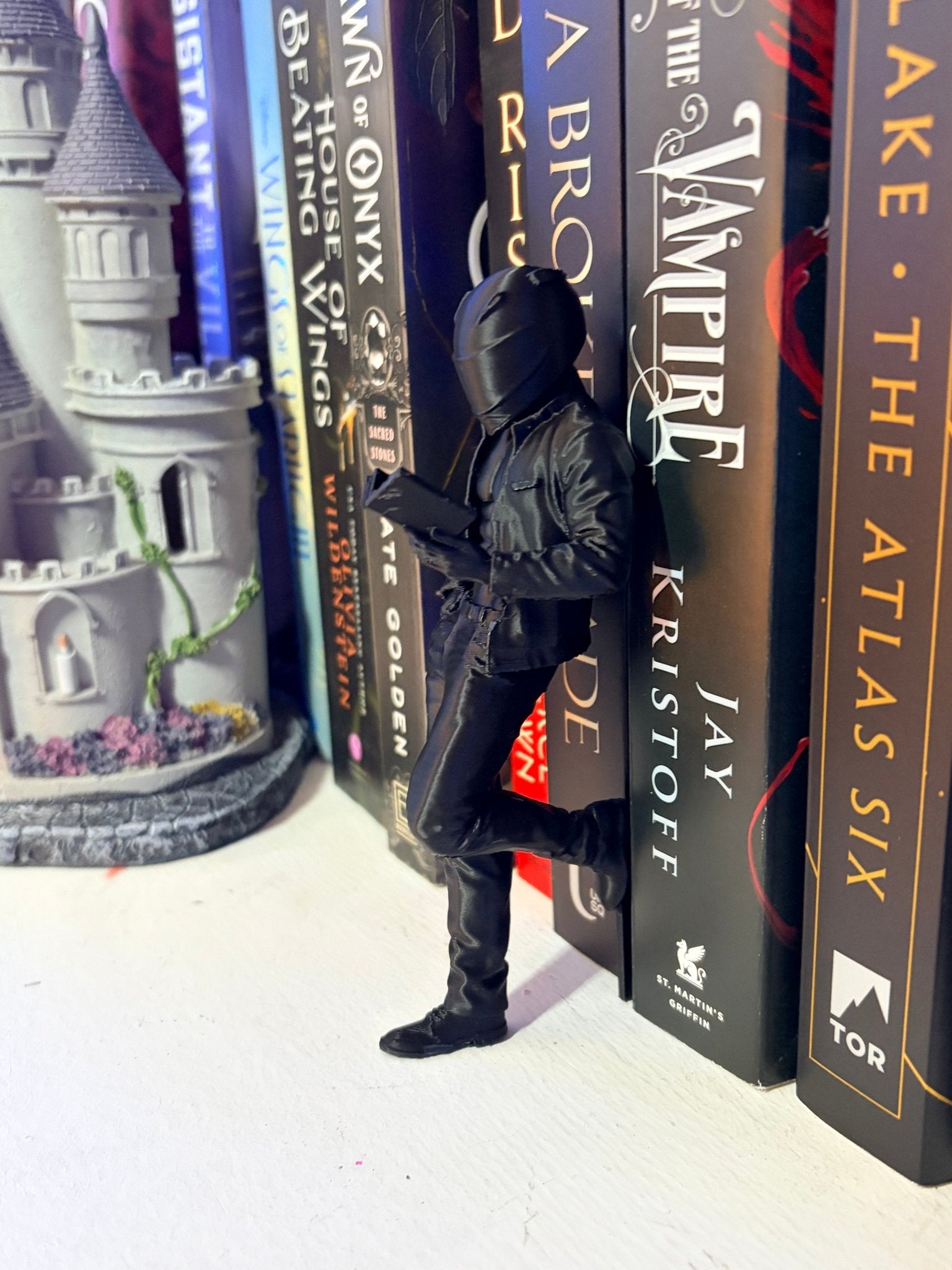 Hot Biker Reading Bookshelf Decor - Awfullynerdy.co