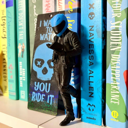 Hot Biker Reading Bookshelf Decor - Awfullynerdy.co