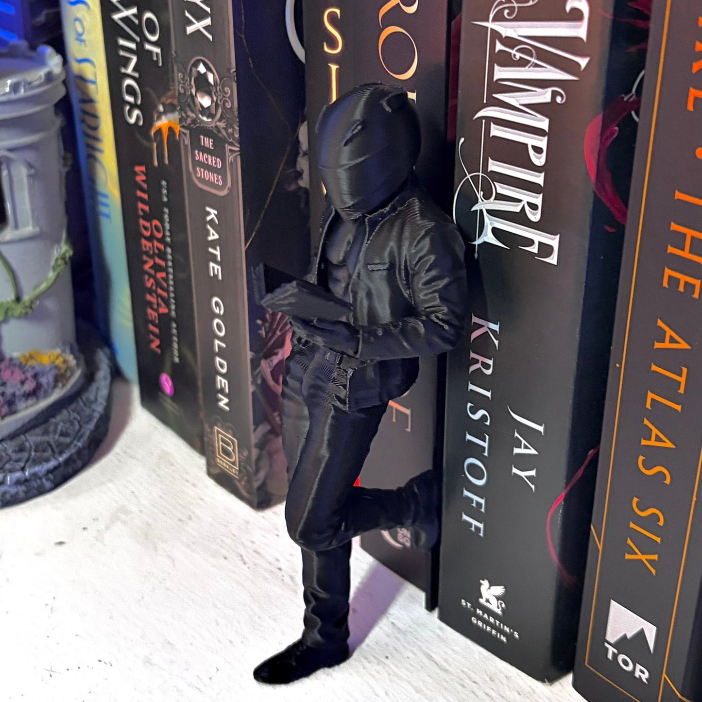 Hot Biker Reading Bookshelf Decor - Awfullynerdy.co