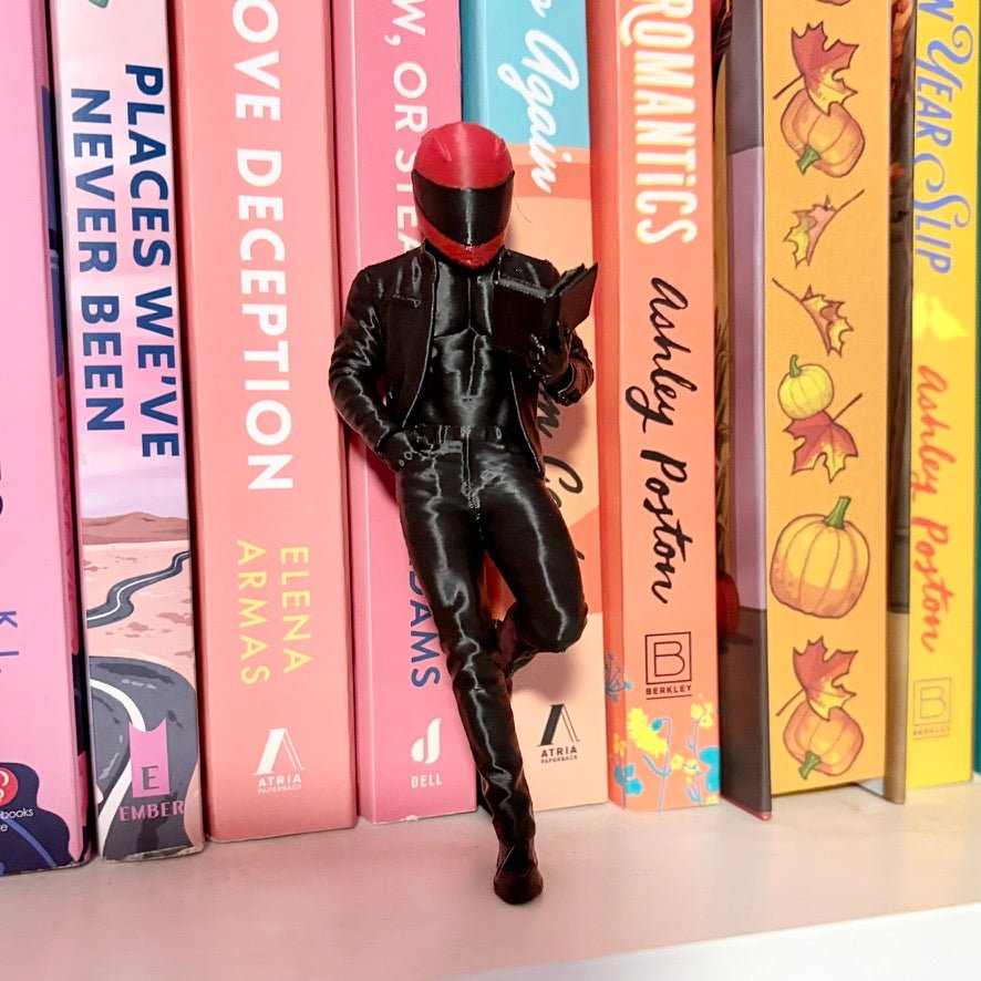 Hot Biker Reading Bookshelf Decor - Awfullynerdy.co