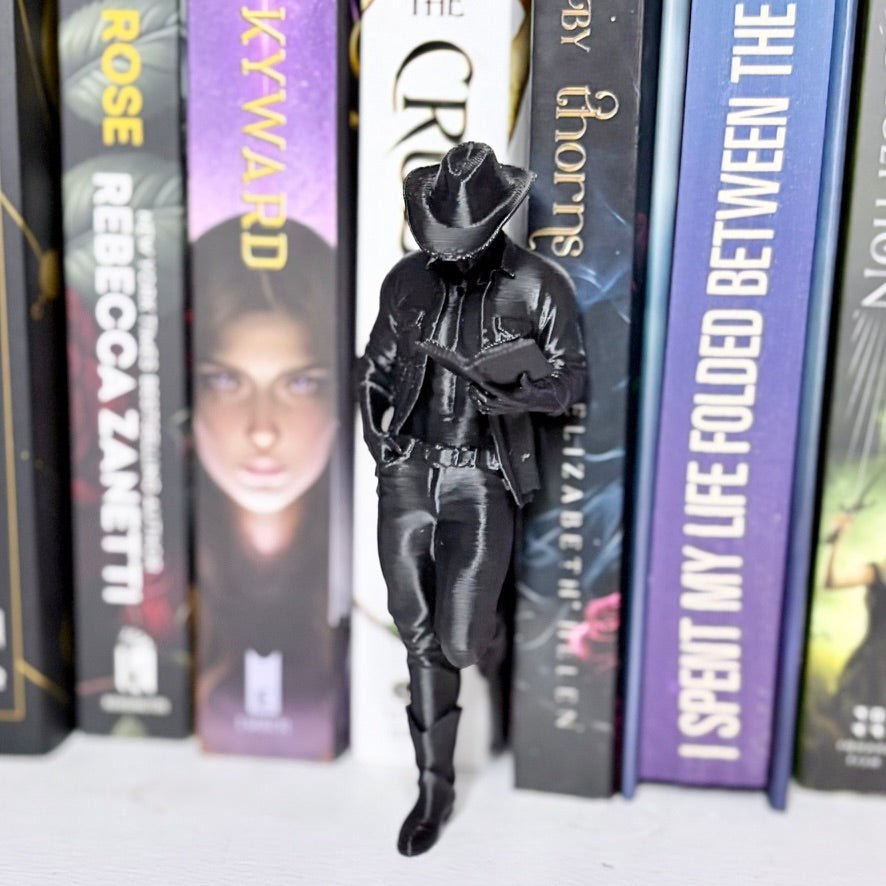 Hot Cowboy Reading a Book Bookshelf Decor - Awfullynerdy.co