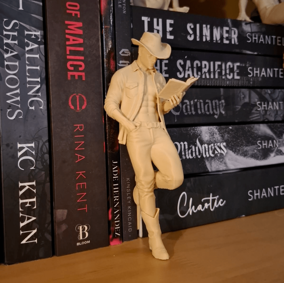 Hot Cowboy Reading a Book Bookshelf Decor - Awfullynerdy.co