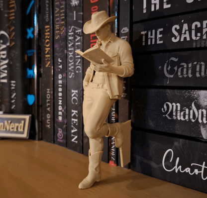 Hot Cowboy Reading a Book Bookshelf Decor - Awfullynerdy.co