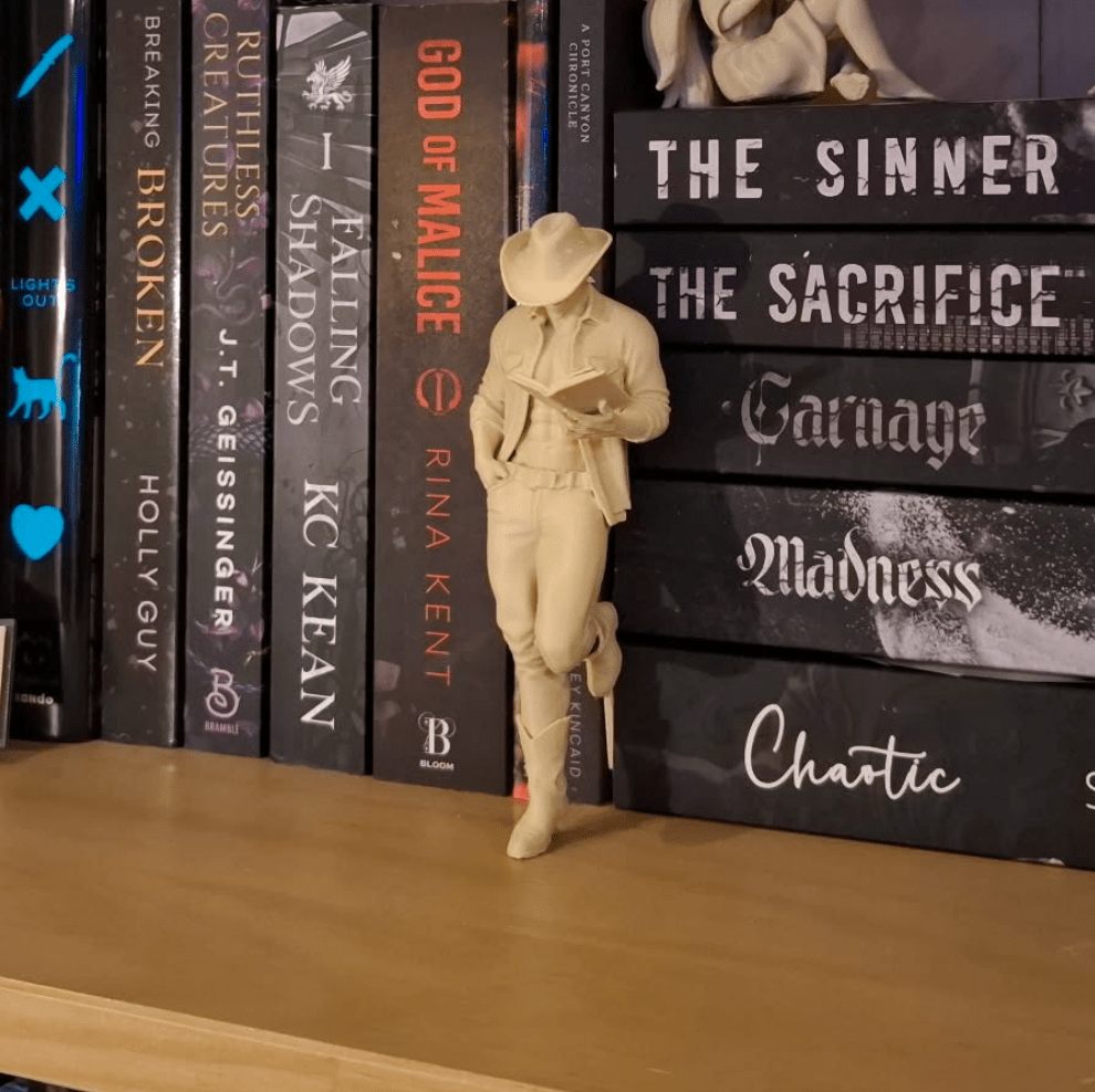 Hot Cowboy Reading a Book Bookshelf Decor - Awfullynerdy.co