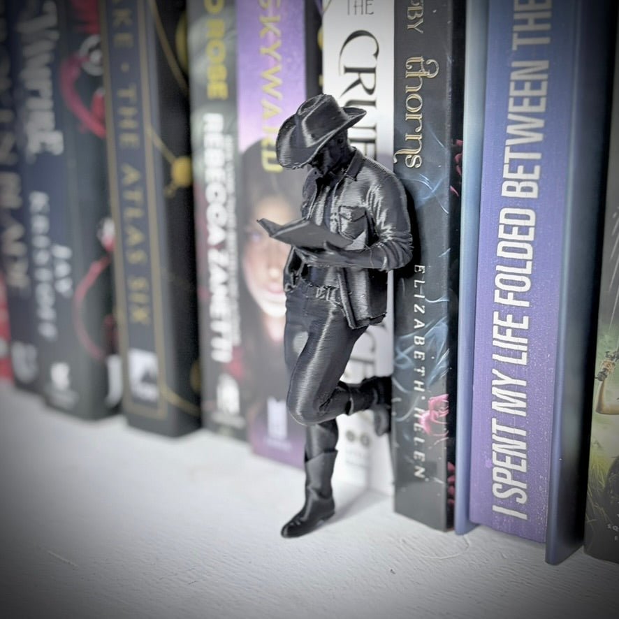 Hot Cowboy Reading a Book Bookshelf Decor - Awfullynerdy.co