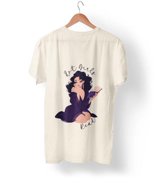 Hot Girls Read Literary Quote T-shirt, Book Lover Gift, Reading Shirt, Graphic Tee, Intellectual Apparel - Awfullynerdy.co