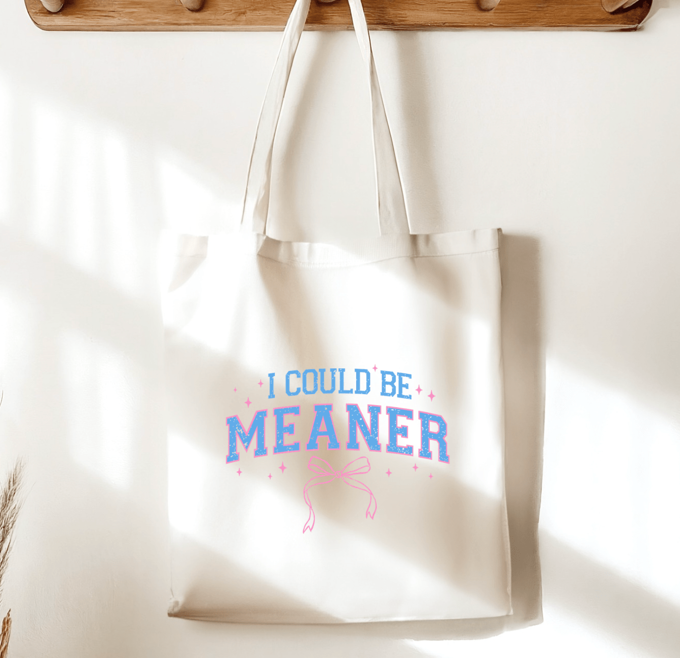 I Could Be Meaner Sublimated Canvas Tote Bag - Awfullynerdy.co