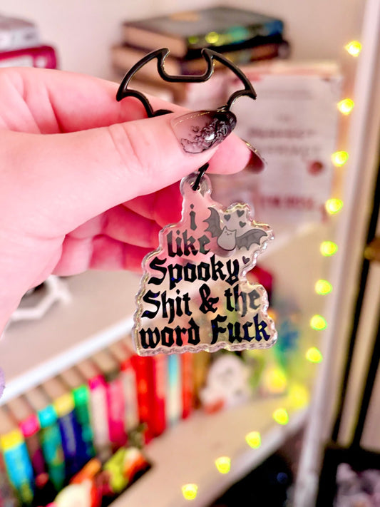 I Like Spooky Shit and the Word Fuck Batwing Keychain - Awfullynerdy.co