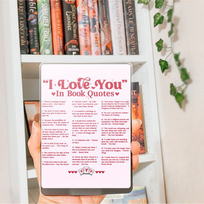 I Love You in Book Quotes Kindle Paperwhite Insert - Awfullynerdy.co