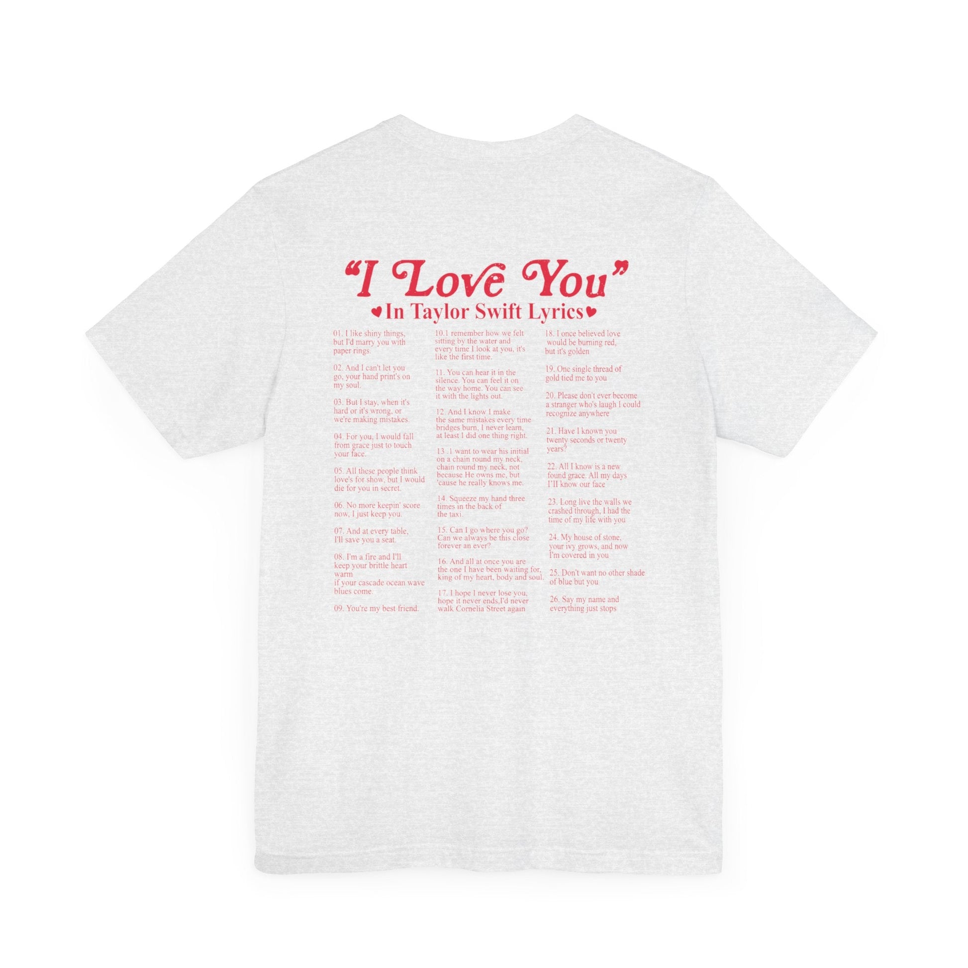 I Love You in TS Lyrics Jersey Short Sleeve Tee - Awfullynerdy.co