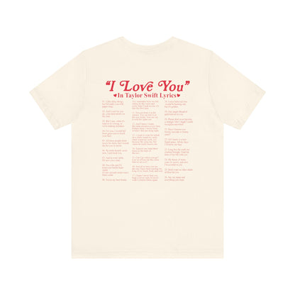 I Love You in TS Lyrics Jersey Short Sleeve Tee - Awfullynerdy.co