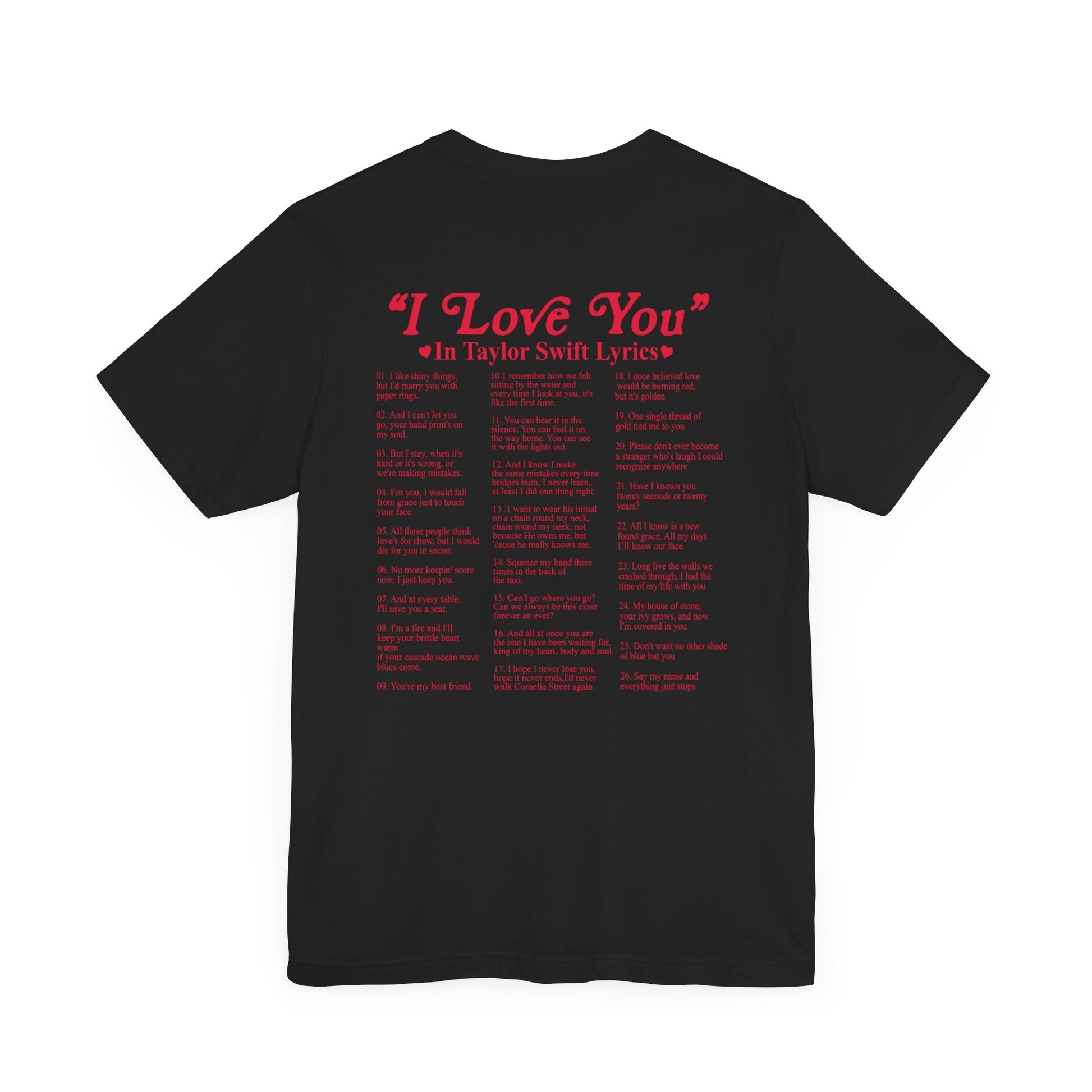 I Love You in TS Lyrics Jersey Short Sleeve Tee - Awfullynerdy.co