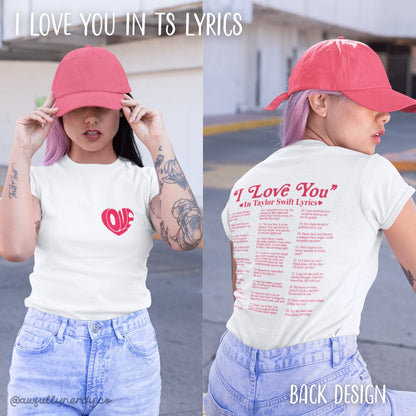 I Love You in TS Lyrics Jersey Short Sleeve Tee - Awfullynerdy.co