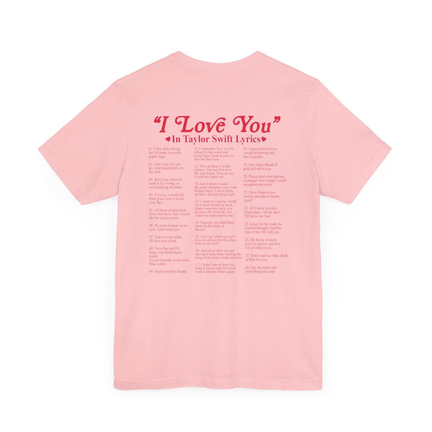 I Love You in TS Lyrics Jersey Short Sleeve Tee - Awfullynerdy.co