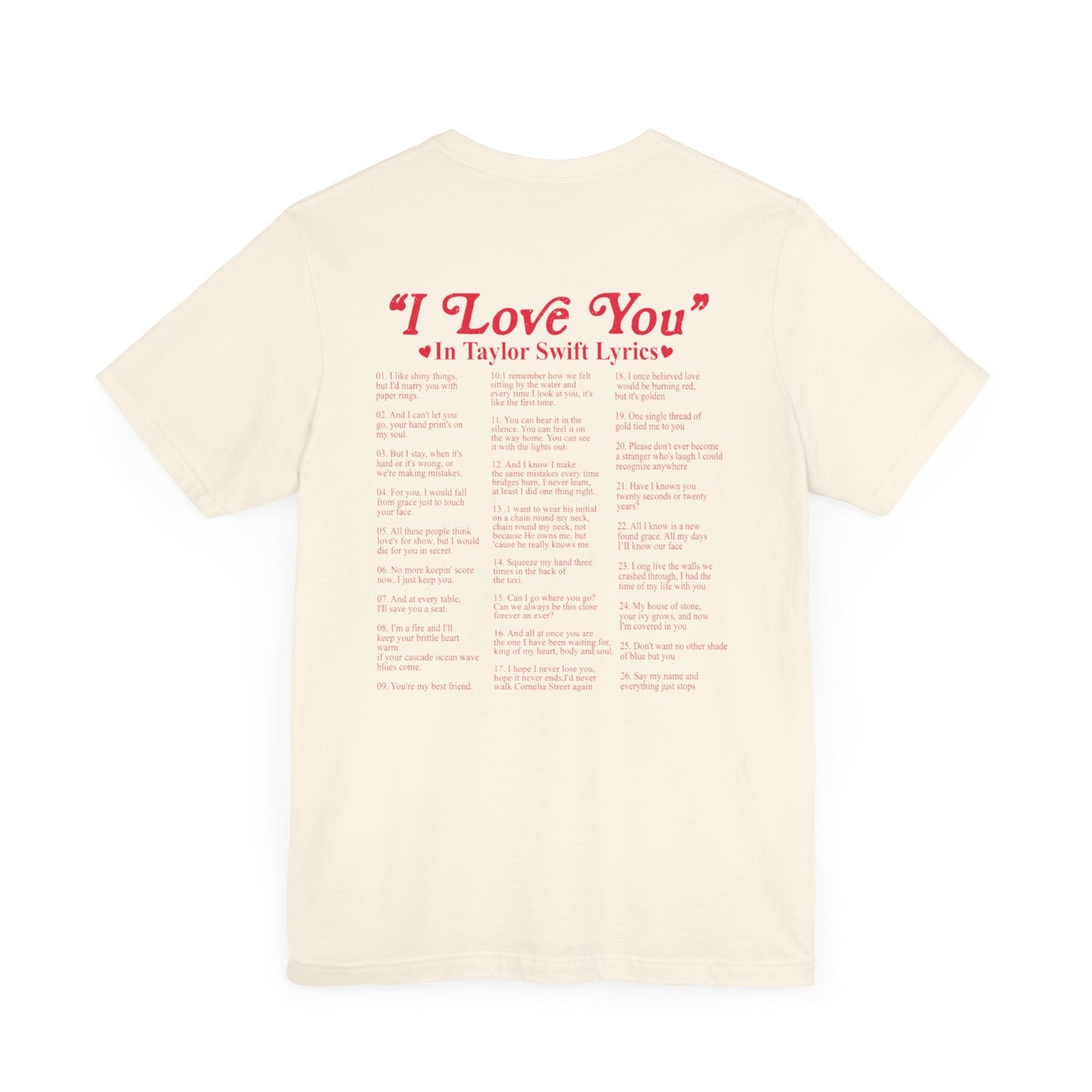 I Love You in TS Lyrics Jersey Short Sleeve Tee - Awfullynerdy.co