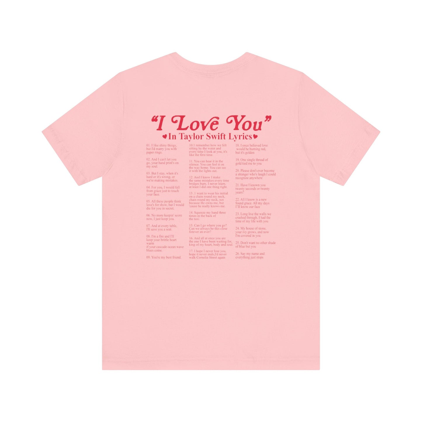 I Love You in TS Lyrics Jersey Short Sleeve Tee - Awfullynerdy.co