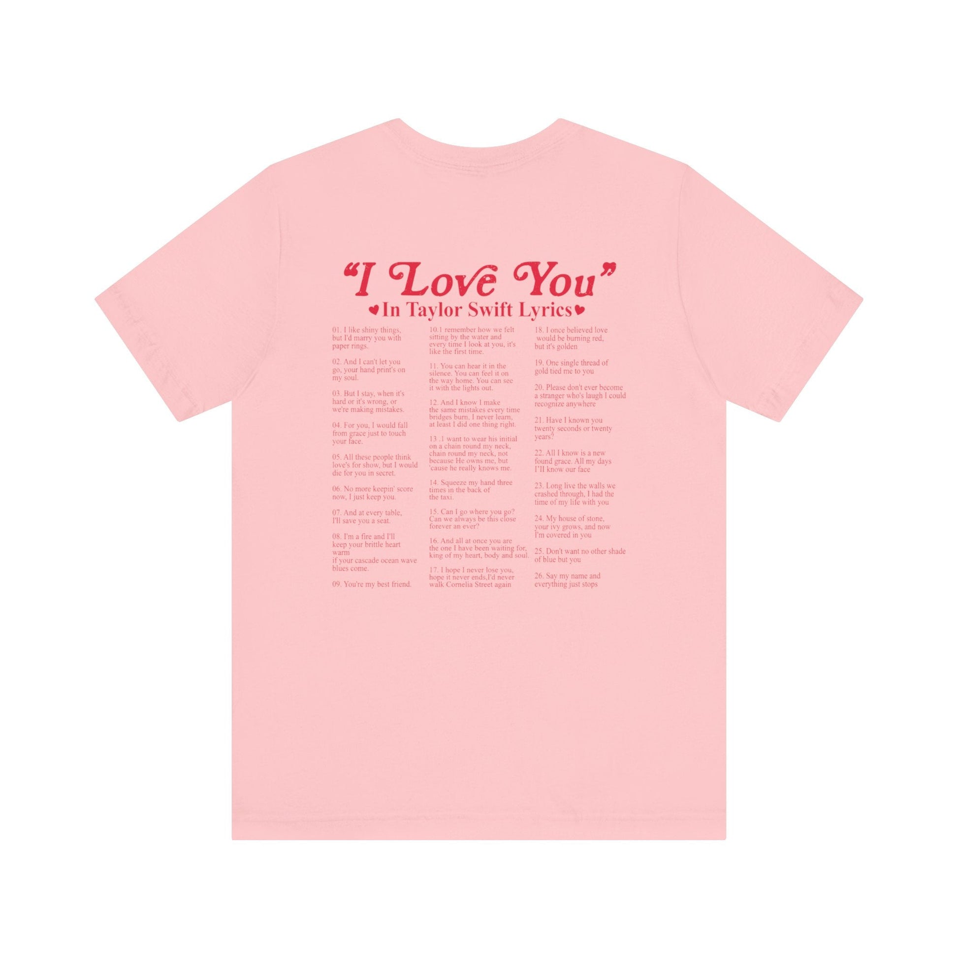 I Love You in TS Lyrics Jersey Short Sleeve Tee - Awfullynerdy.co