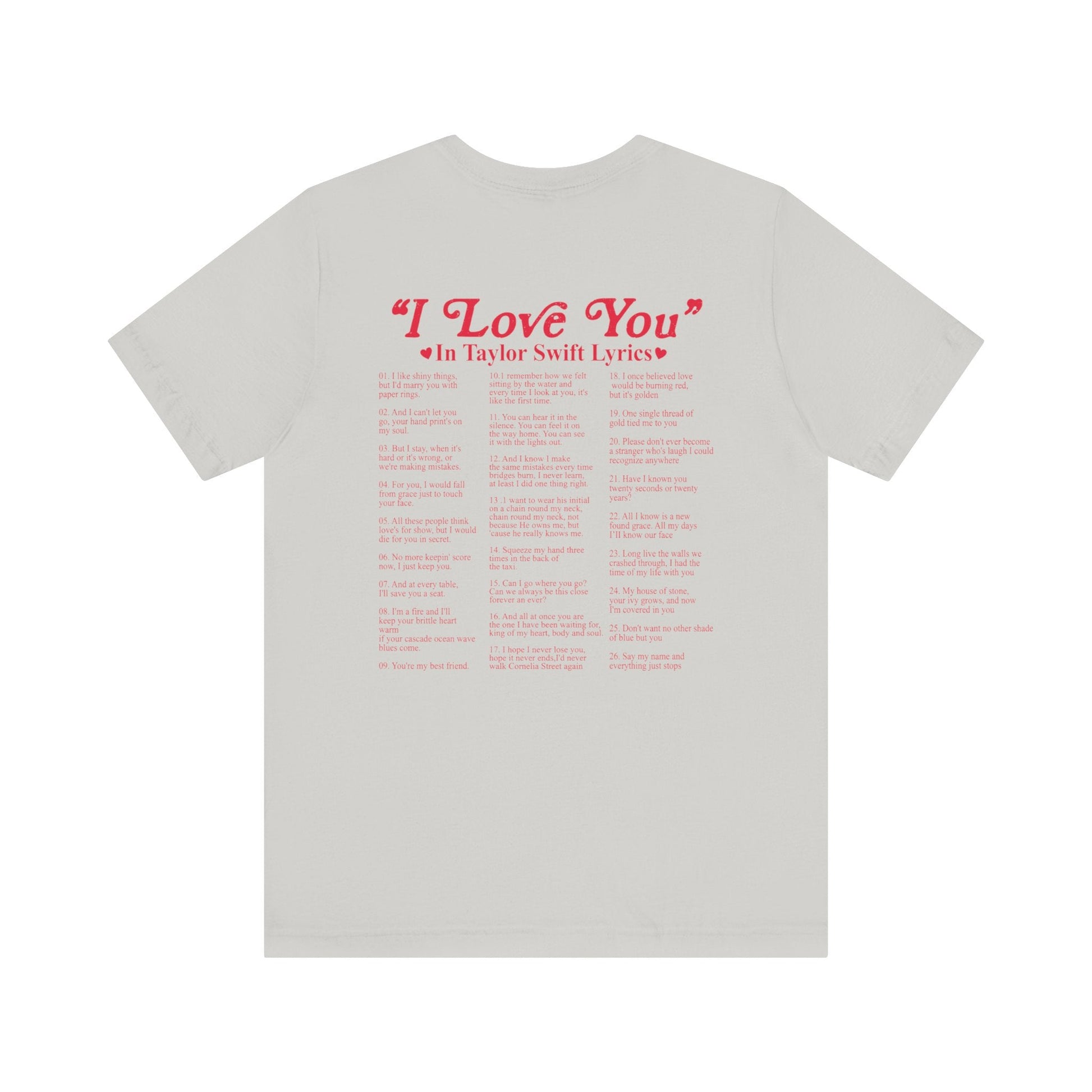 I Love You in TS Lyrics Jersey Short Sleeve Tee - Awfullynerdy.co