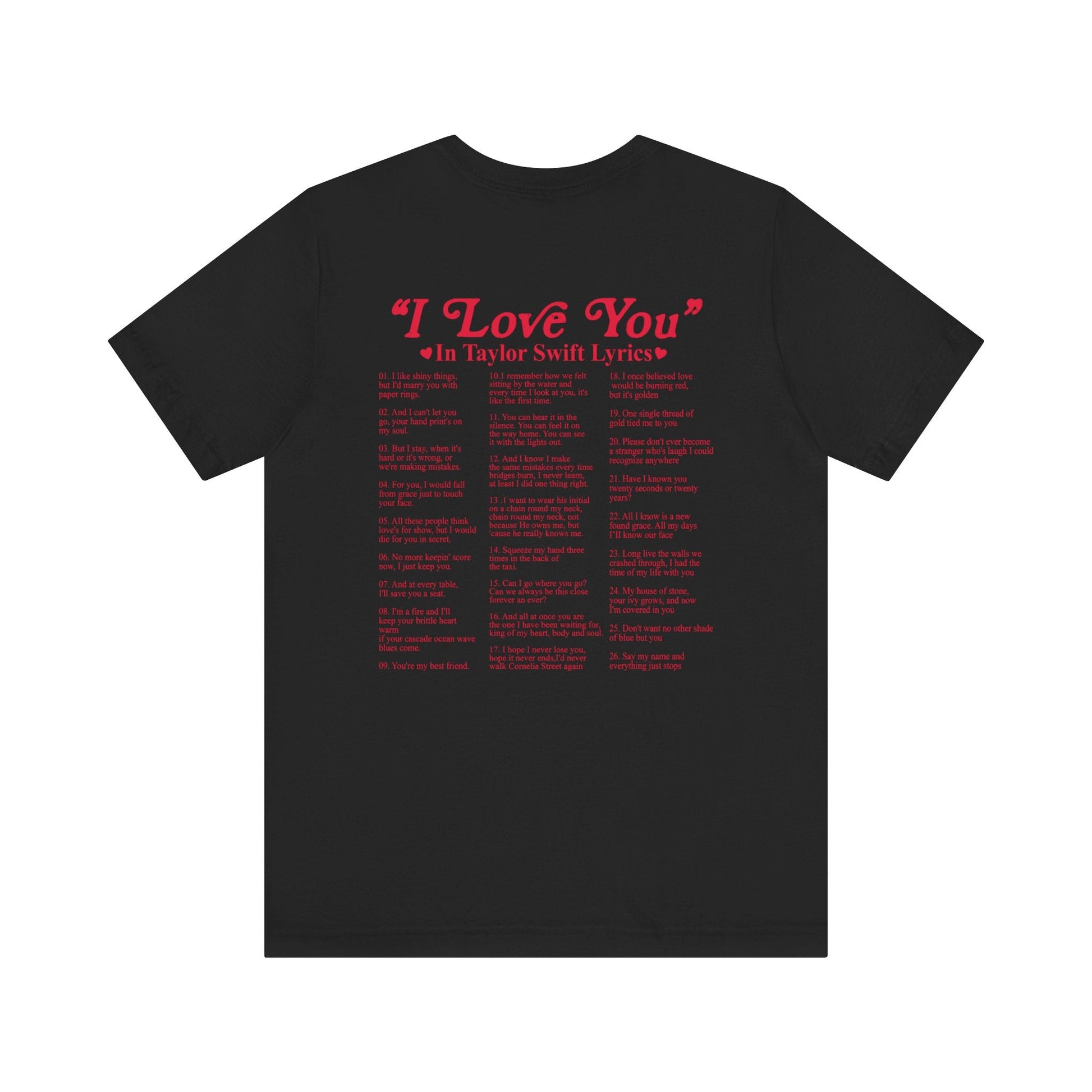 I Love You in TS Lyrics Jersey Short Sleeve Tee - Awfullynerdy.co