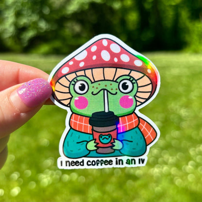 I Need Coffee in an IV Sticker - Awfullynerdy.co