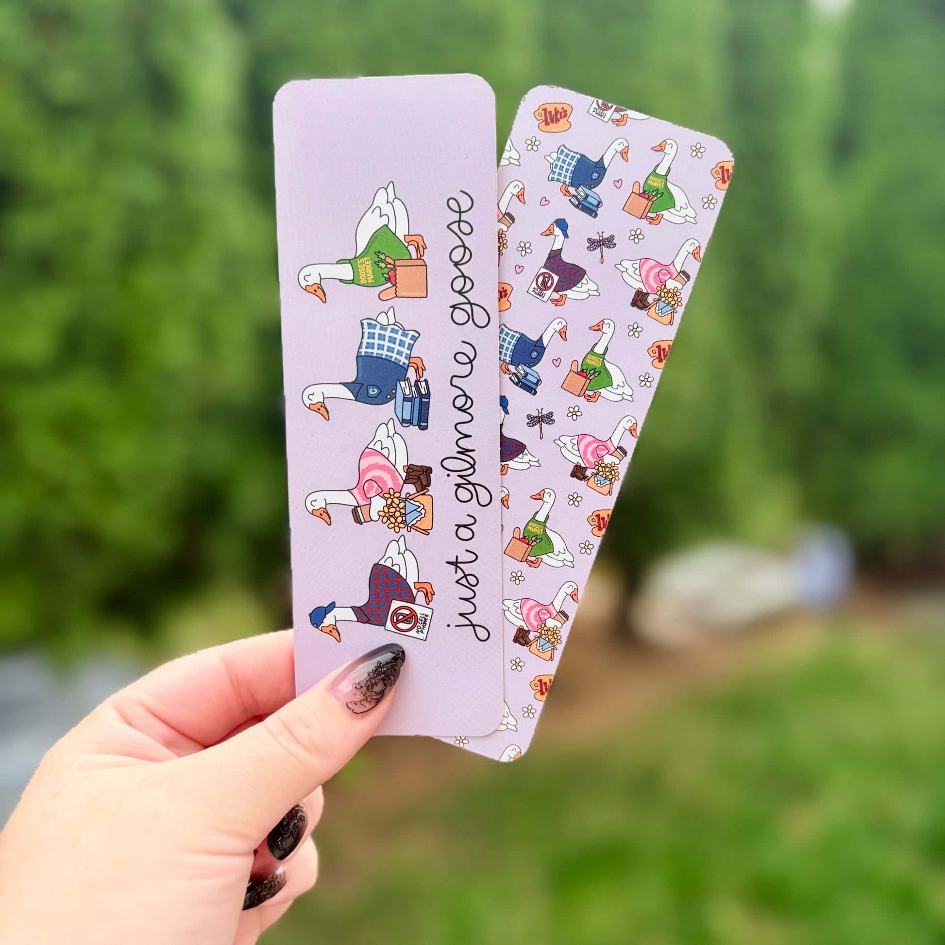 Just a Gilmore Goose Dual - Sided Matte Cardstock Bookmark - Awfullynerdy.co