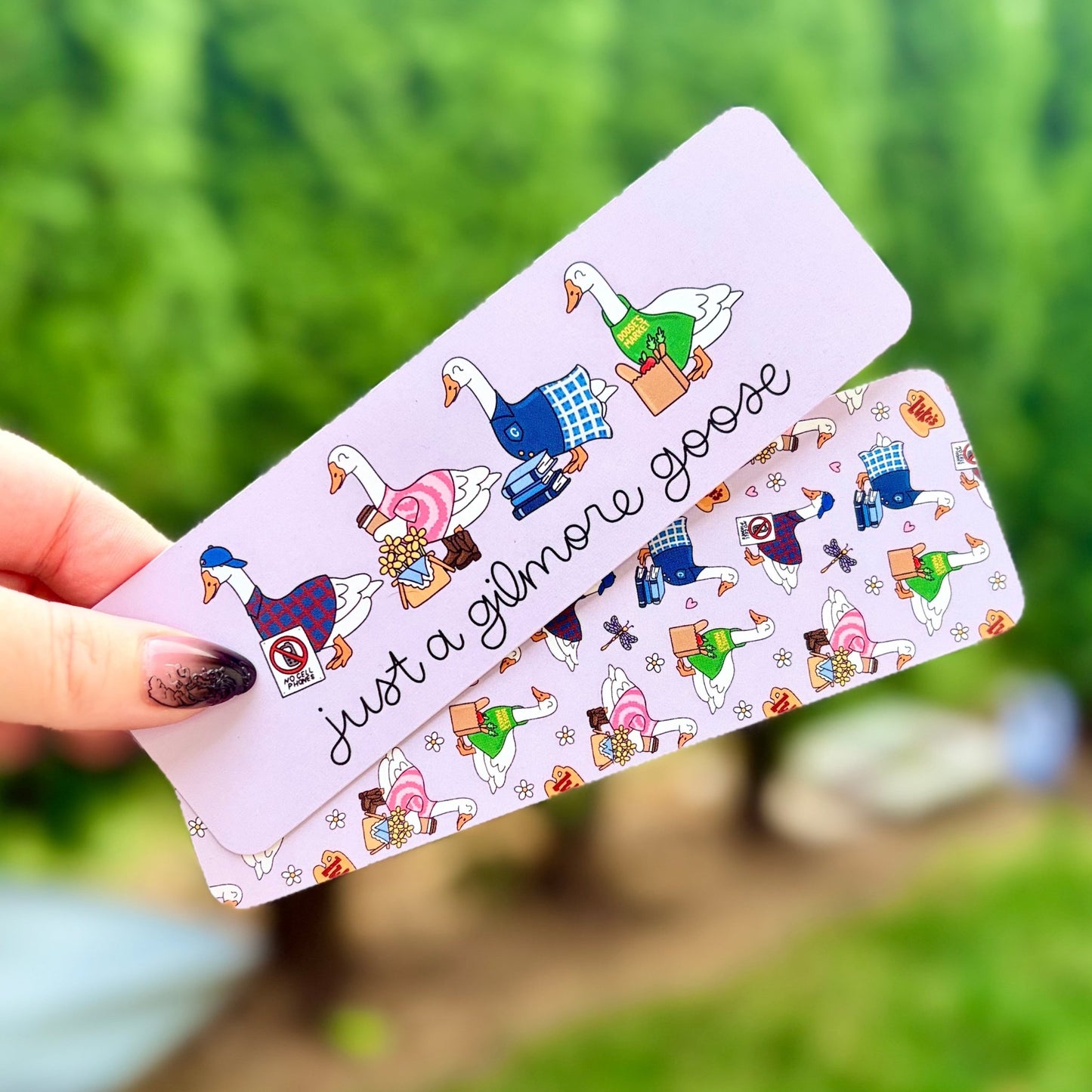 Just a Gilmore Goose Dual - Sided Matte Cardstock Bookmark - Awfullynerdy.co