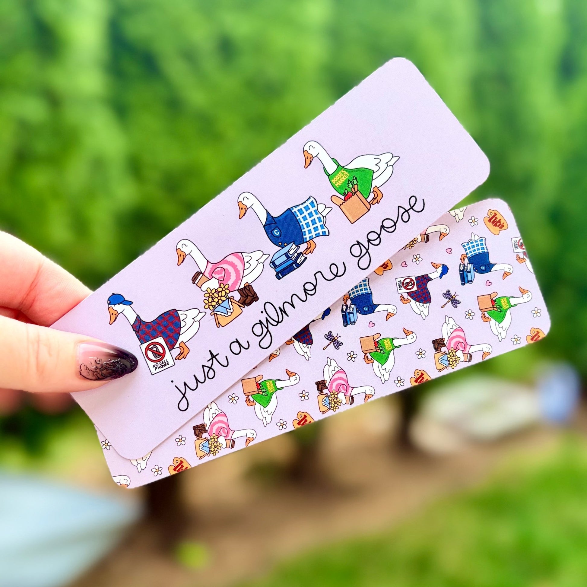 Just a Gilmore Goose Dual - Sided Matte Cardstock Bookmark - Awfullynerdy.co