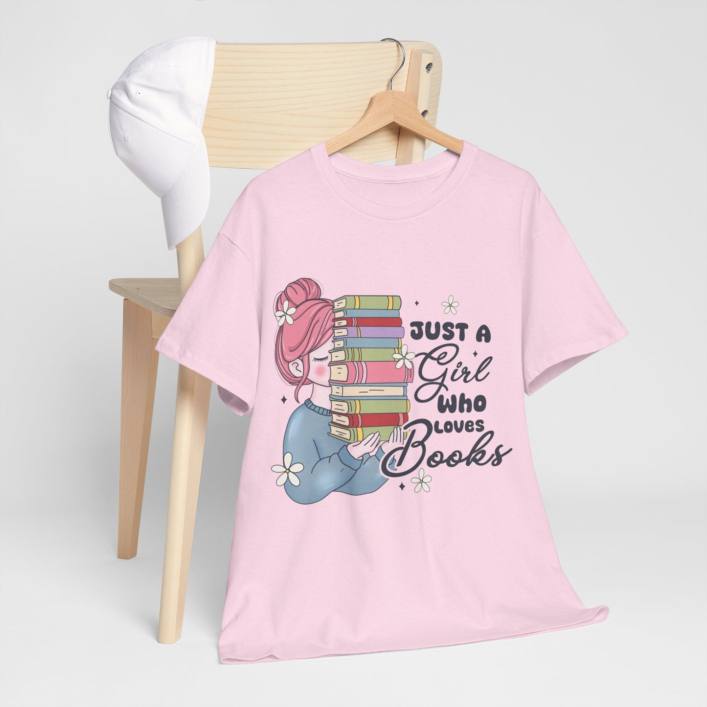 Just a Girl Who Loves Books Gildan Unisex Heavy Cotton Tee - Awfullynerdy.co