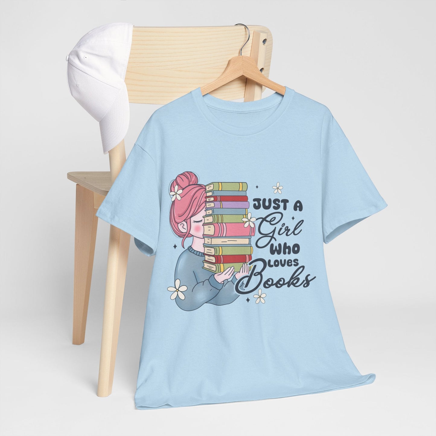 Just a Girl Who Loves Books Gildan Unisex Heavy Cotton Tee - Awfullynerdy.co