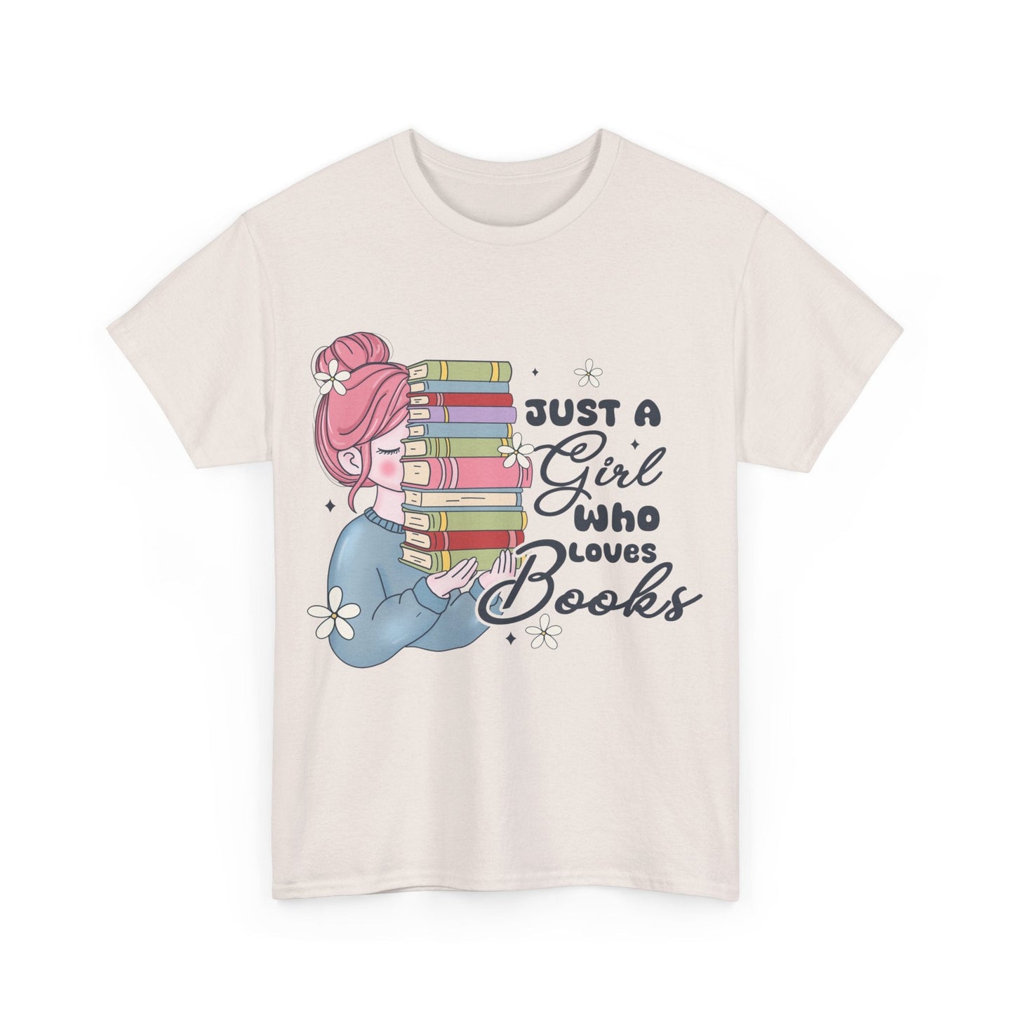 Just a Girl Who Loves Books Gildan Unisex Heavy Cotton Tee - Awfullynerdy.co