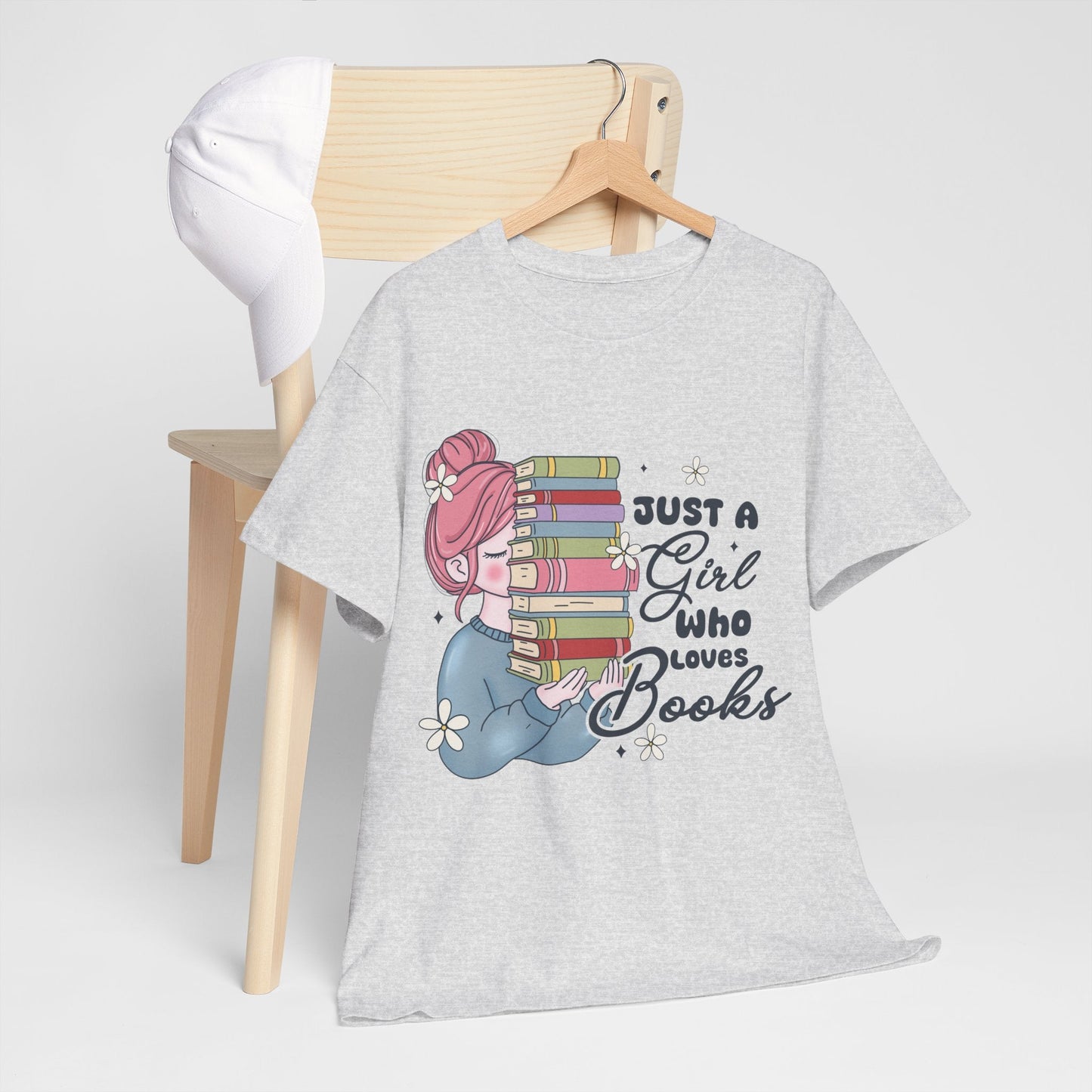 Just a Girl Who Loves Books Gildan Unisex Heavy Cotton Tee - Awfullynerdy.co