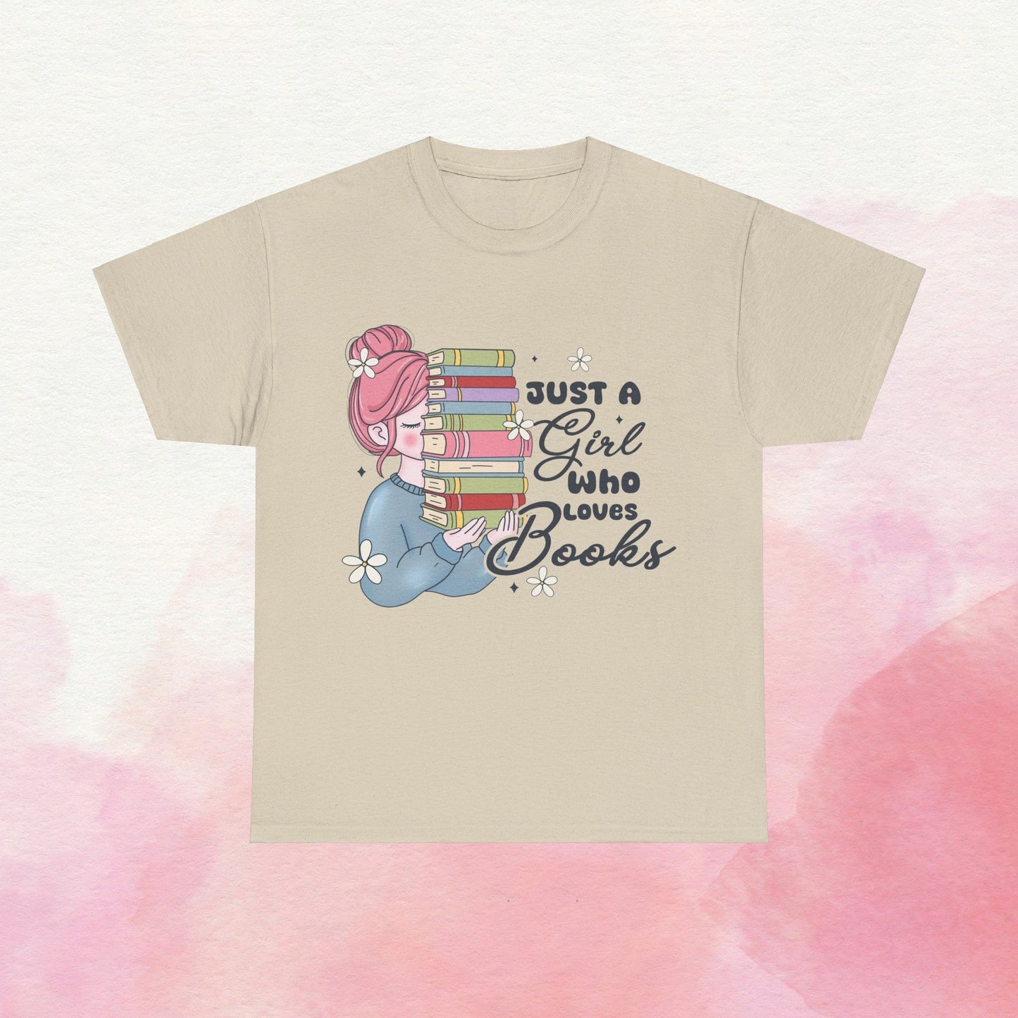 Just a Girl Who Loves Books Gildan Unisex Heavy Cotton Tee - Awfullynerdy.co