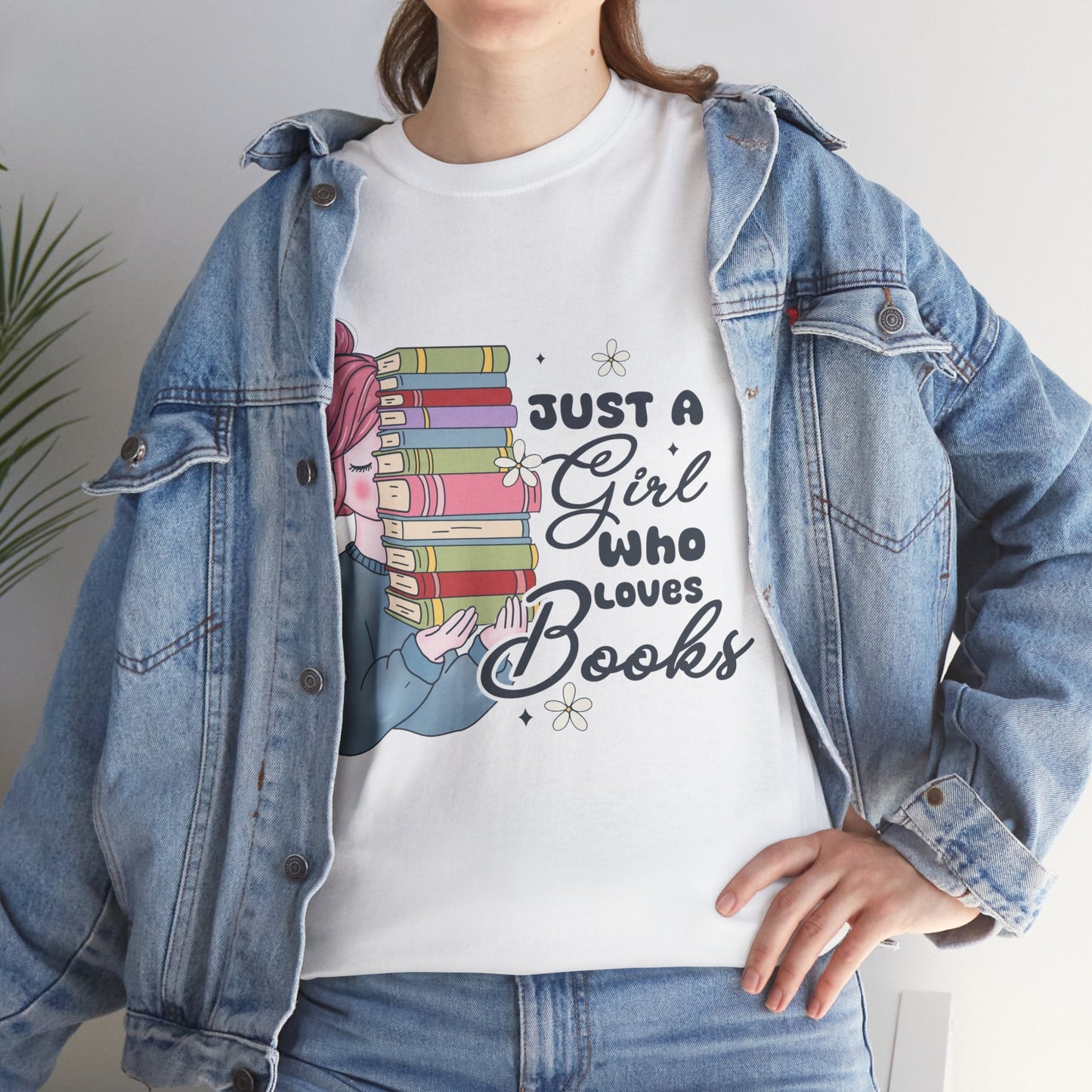 Just a Girl Who Loves Books Gildan Unisex Heavy Cotton Tee - Awfullynerdy.co