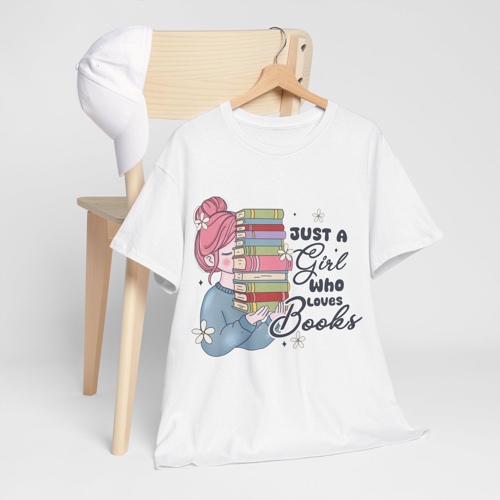 Just a Girl Who Loves Books Gildan Unisex Heavy Cotton Tee - Awfullynerdy.co