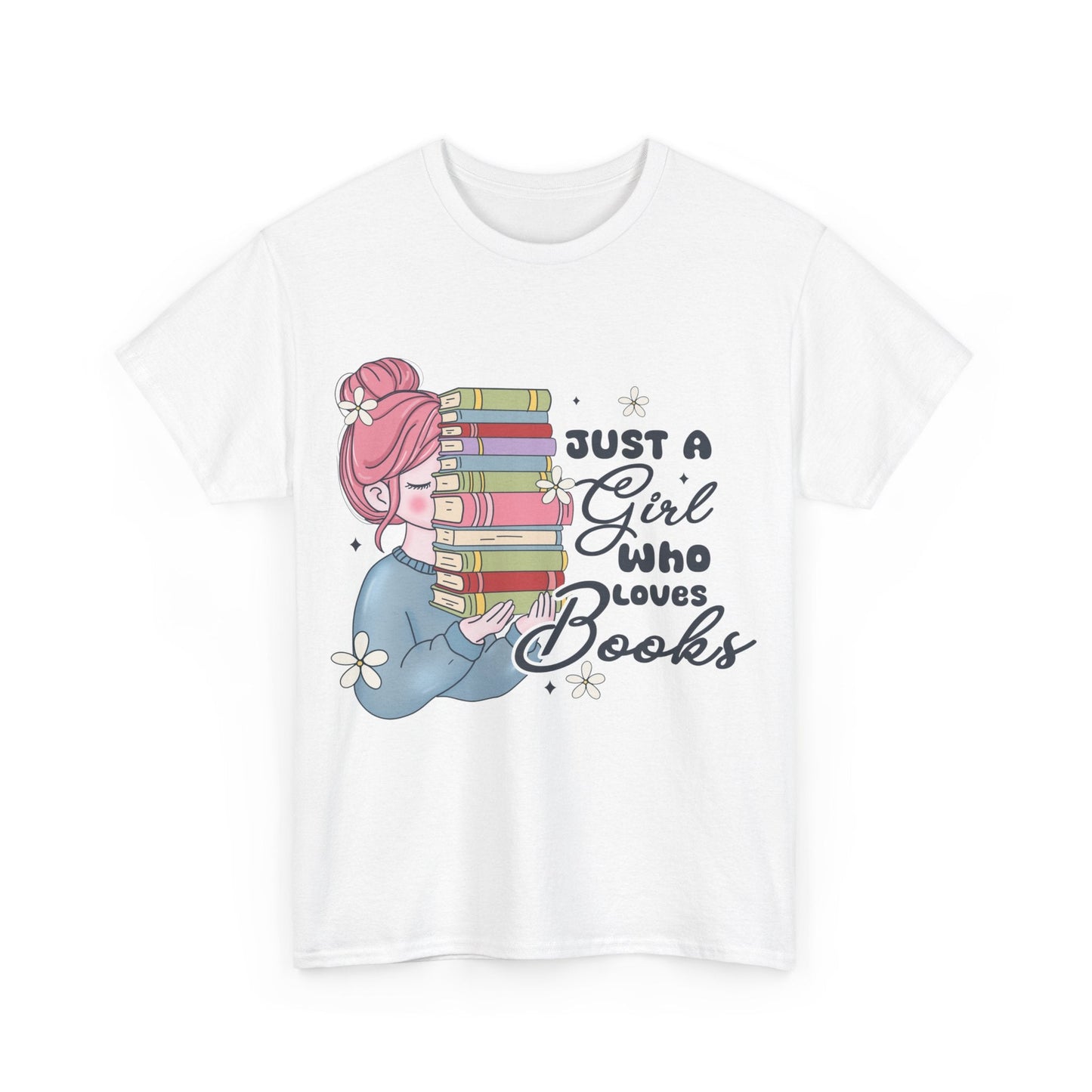 Just a Girl Who Loves Books Gildan Unisex Heavy Cotton Tee - Awfullynerdy.co