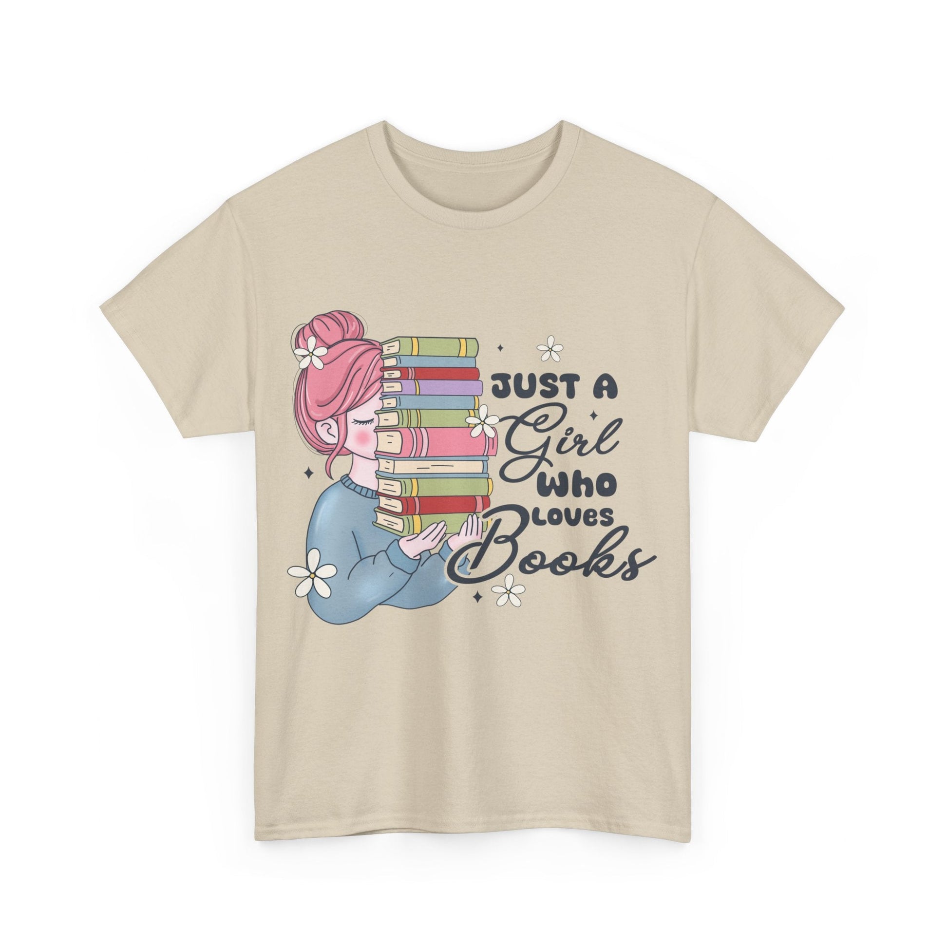 Just a Girl Who Loves Books Gildan Unisex Heavy Cotton Tee - Awfullynerdy.co