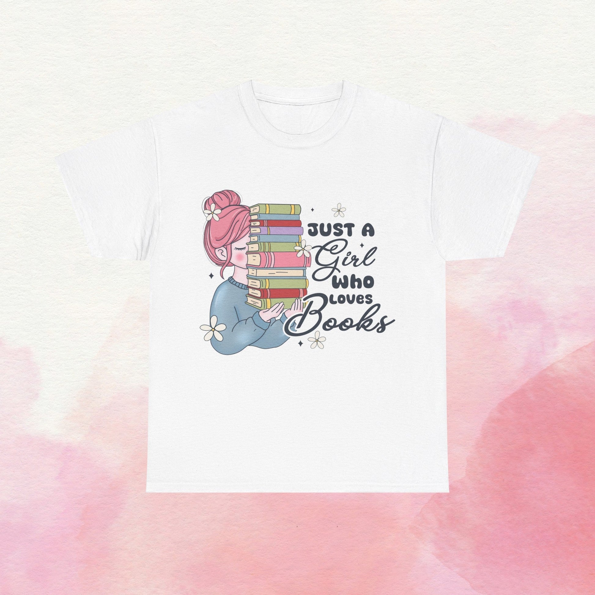 Just a Girl Who Loves Books Gildan Unisex Heavy Cotton Tee - Awfullynerdy.co