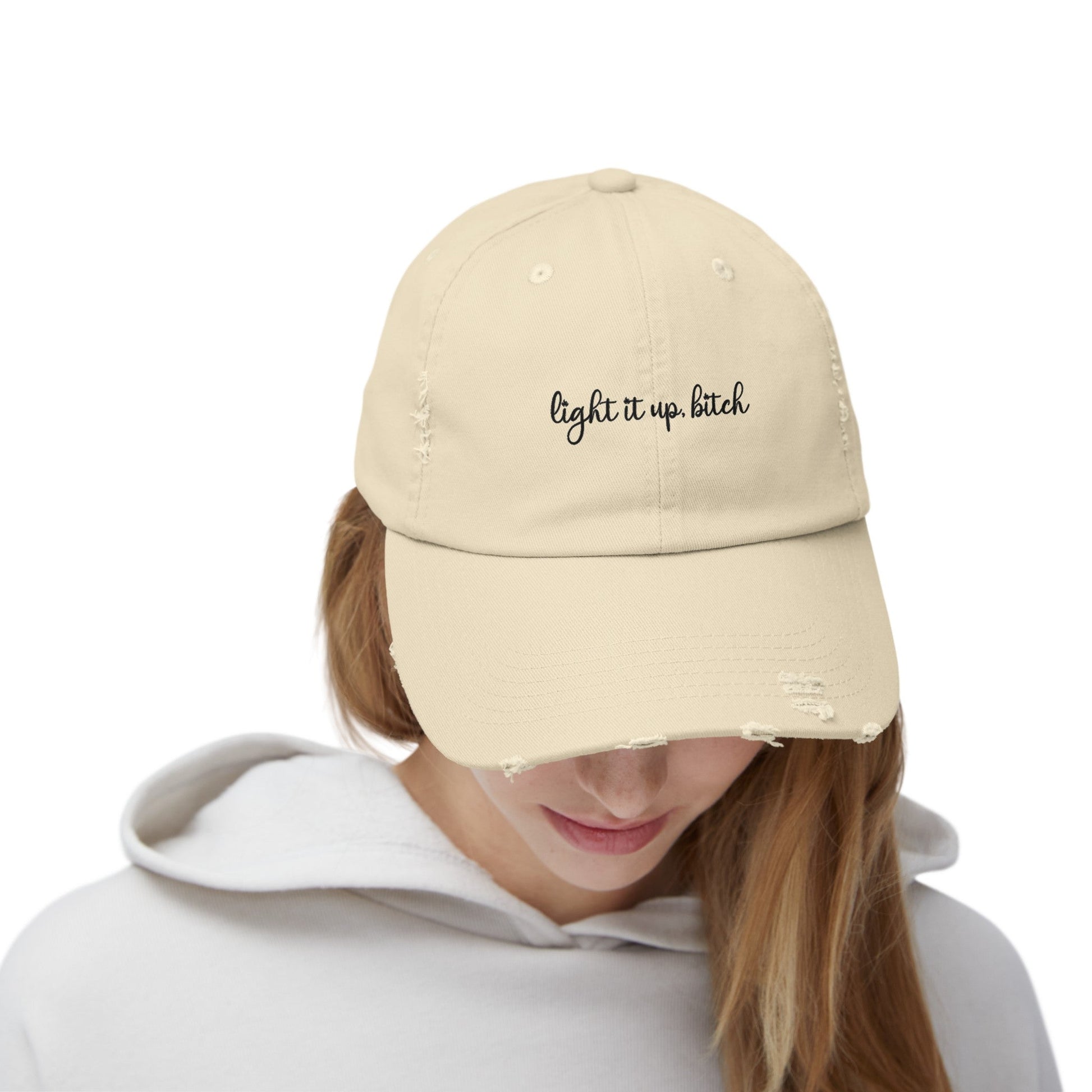 Light it Up Bitch Crescent City Distressed Cap - Awfullynerdy.co