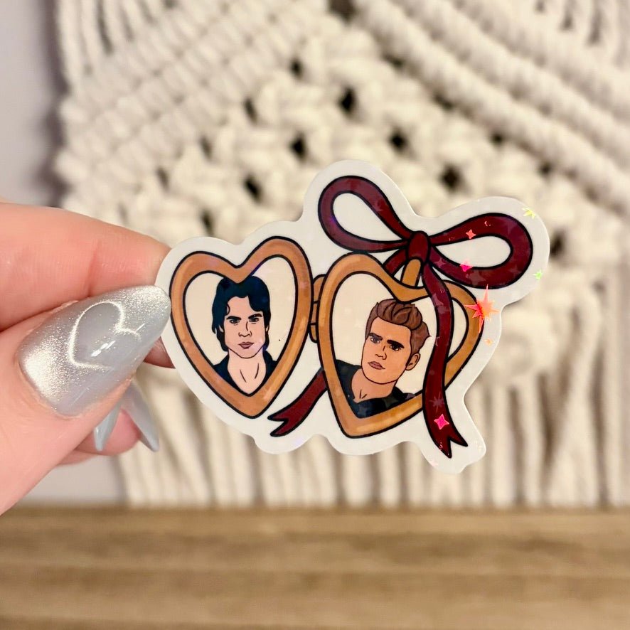 Locket Damon and Stefan The Vampire Diaries Sticker - Awfullynerdy.co