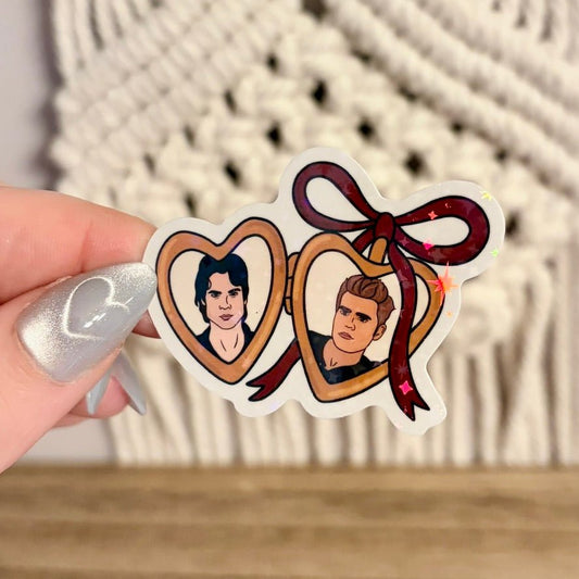 Locket Damon and Stefan The Vampire Diaries Sticker - Awfullynerdy.co