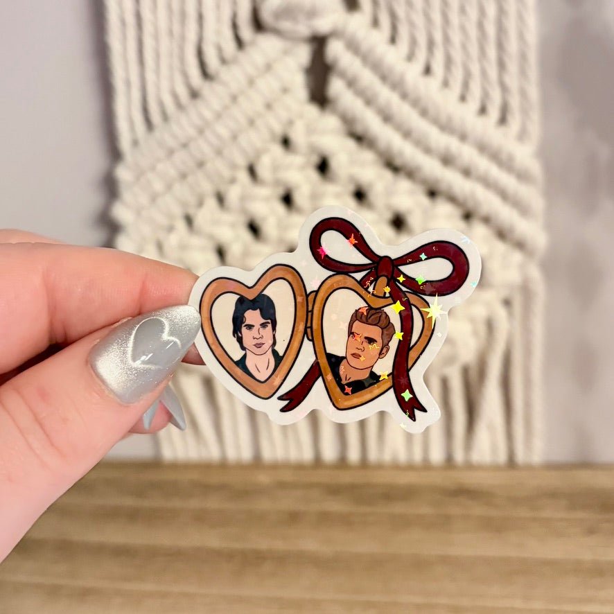 Locket Damon and Stefan The Vampire Diaries Sticker - Awfullynerdy.co