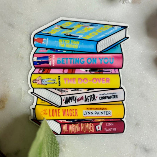 Lynn Painter Books Bookstack Sticker - Awfullynerdy.co