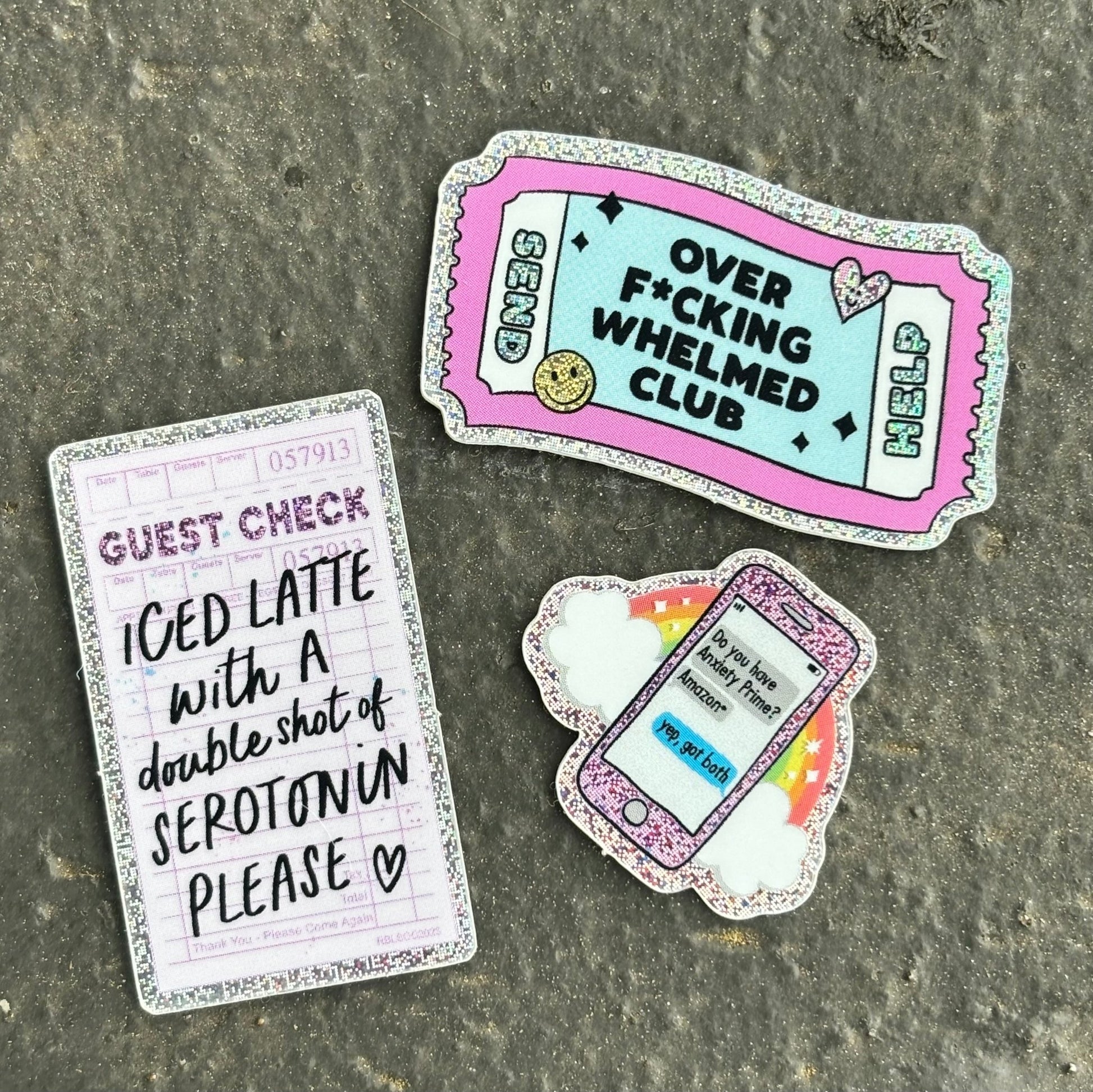 Mental Health Mini Glitter Stickers - Awfullynerdy.co