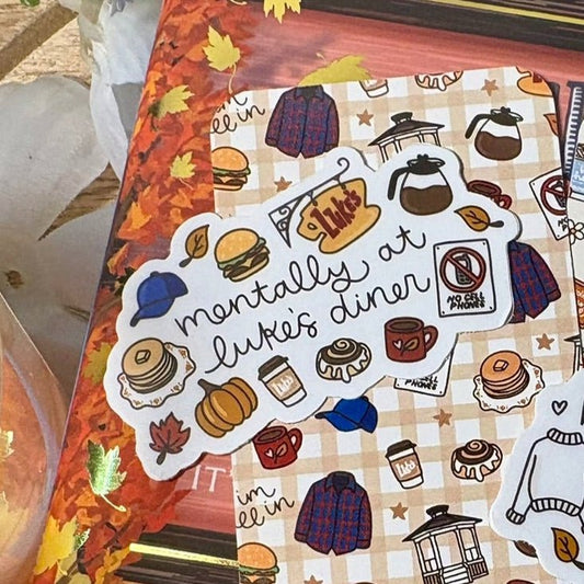 Mentally at Luke's Diner Sticker - Awfullynerdy.co