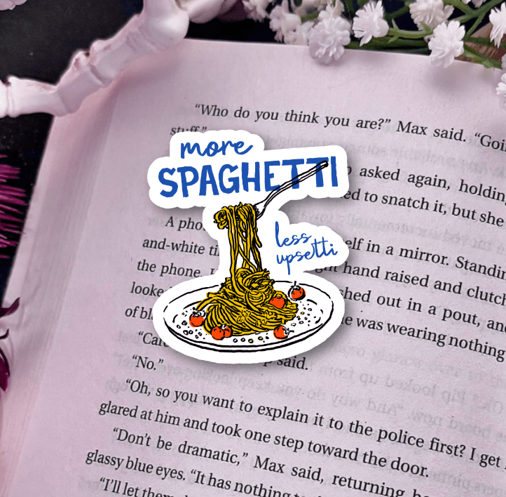 More Spaghetti, Less Upsetti Laminated Sticker - Awfullynerdy.co