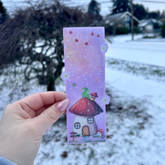 Mushroom Fantasy Cardstock Bookmark - Awfullynerdy.co