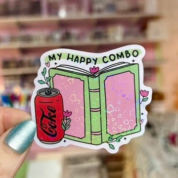 My Happy Combo Coke and Book Sticker - Awfullynerdy.co