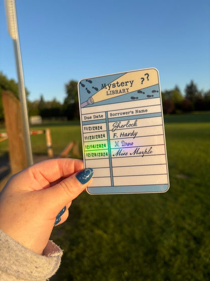 Mystery Library Borrow Card Bookmark - Awfullynerdy.co