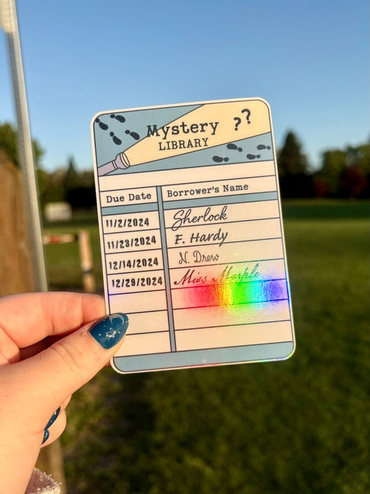 Mystery Library Borrow Card Bookmark - Awfullynerdy.co